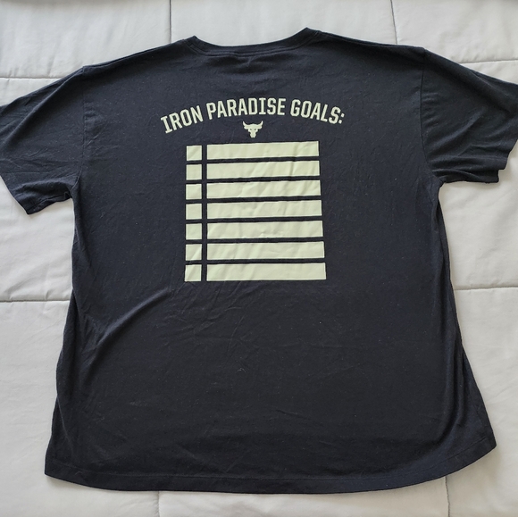 Project Rock Under Armour Hardest Worker In The Room Black T-Shirt Gym Large EUC - Picture 4 of 8